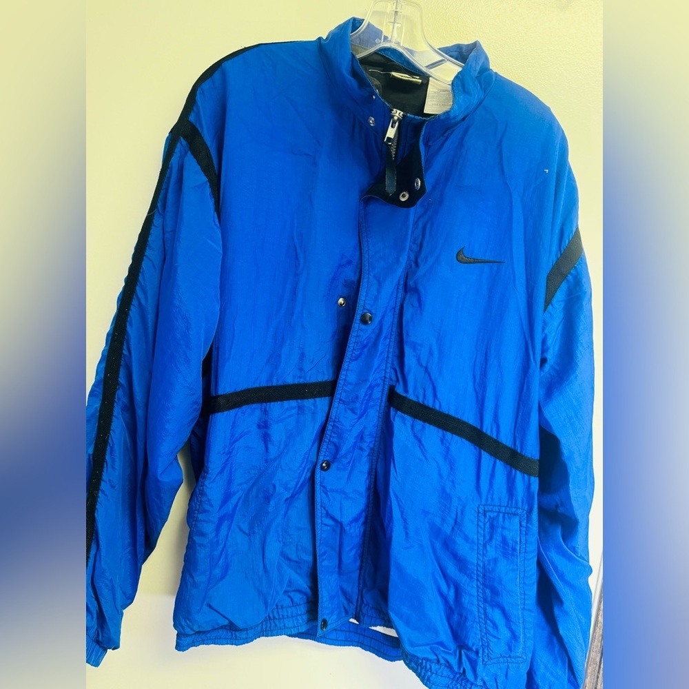 Nike 90's Vintage Mens Tracksuit Top Nylon Jacket Swoosh Training Large